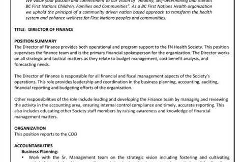Finance Director Job Description - Qualifications, Responsibilities, and Salary