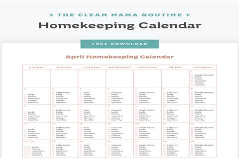 Free April 2023 Homekeeping Calendar