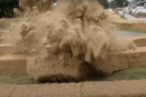 Watch the Hyundai RN22e send it into the straw bales at the Goodwood Festival of Speed