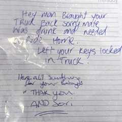 Man steals truck, returns it four days later with an apology note