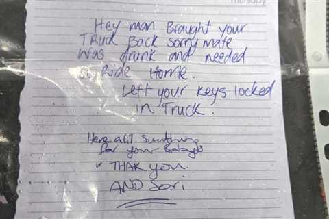 Man steals truck, returns it four days later with an apology note