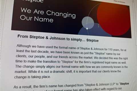 Steptoe Loses Its Johnson