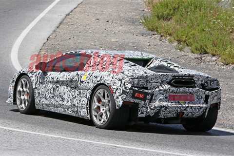 Lamborghini Huracan's successor shows its details in new spy photos