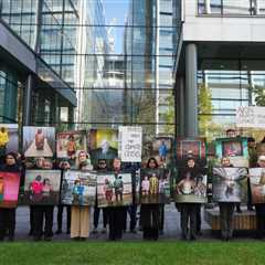 Climate Groups Demonstrate Outside A&O Shearman and Akin London Offices