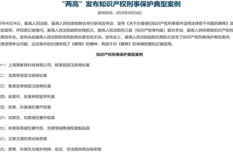 China’s Supreme People’s Court and the Supreme People’s Procuratorate Release Typical Cases of..