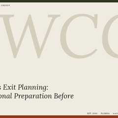 Business Exit Planning | Operational Preparation Before Sale